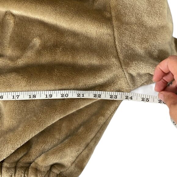 Weekend Edition‎ Brown Fuzzy Crop Draw String Hoodie Velour  Size:M 515 - Picture 6 of 7